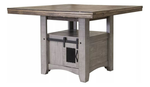 Mesa Cuadrada Pueblo Gris - Dess Muebles