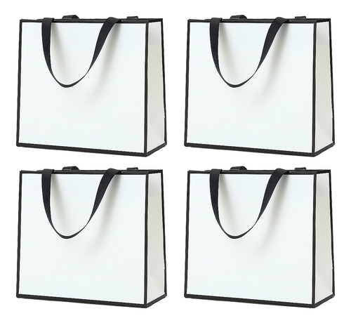 Bolsa De Papel Horizontal Blanca Para Regalo, Joyería, 4 Uni