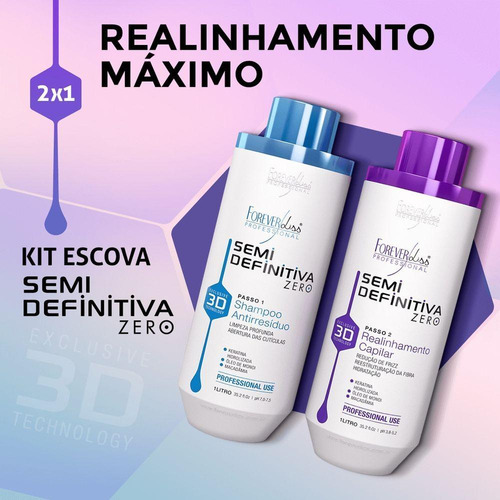 Shampoo 1l AntirresĂduo Semi Definitiva Zero 3d Forever Liss