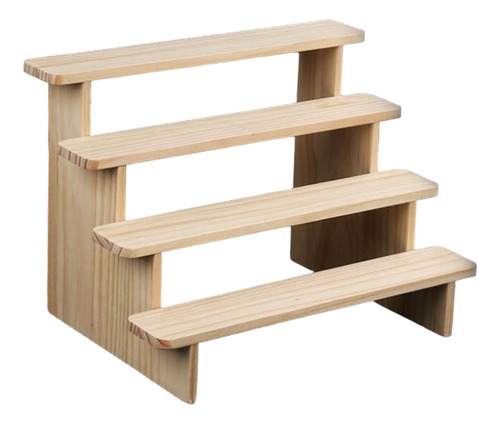 Estante De Exhibición De Madera Con Soporte De 4 Capas M