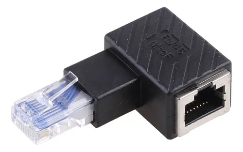Codo Rj45 Cable De Red Macho A Hembra Adaptador De 90 Grados