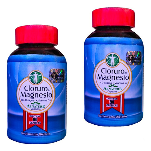 2 Cloruros De Magnesio Con Colágeno Y D3 X 90 Cápsulas 