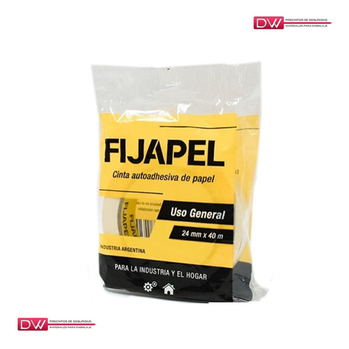 Imagen 3 de 10 de Cinta De Papel Enmascarar Pintor Fijapel 18x40mts X18u Dw!