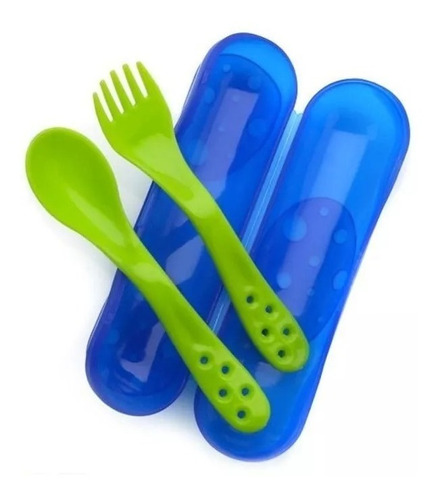 Tenedor + Cuchara  + Estuche Set Cubiertos Baby Innovation