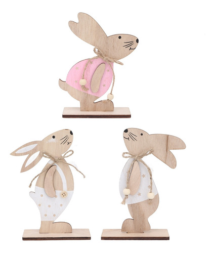 Adornos De Madera Con Forma De Conejo De Pascua Para Fiestas