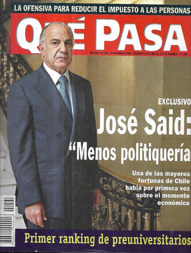 Revista Qué Pasa 1561 / 10 Marzo 2001 / José Said