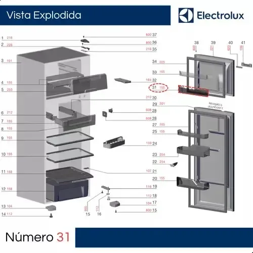 Prateleira Porta Freezer Geladeira Electrolux Dfn39 67404018