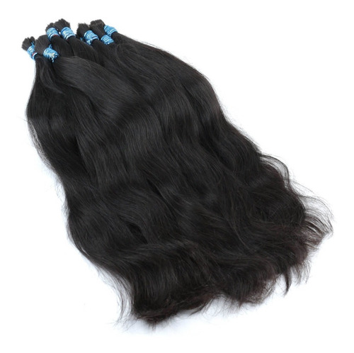 Cabello Humano 100% Brasileño 50-55cm Voluminoso Negro 100g