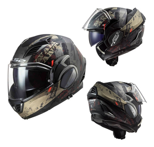 Casco Ls2 Valiant 2 Abatible Moto Gripper Con Mochila Regalo