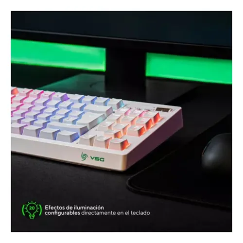 Teclado Mecanico Quasar Rgb White Idioma Español Latinoaméri