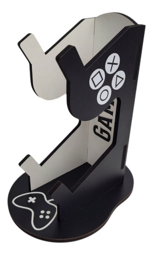 Artesanato JSL Suporte De Controle Videogame Gamer Universal Game 14cm x 23cm x 22cm Preto