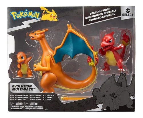 Pokémon Pack Evolução Charmander, Charizard E Charmeleon