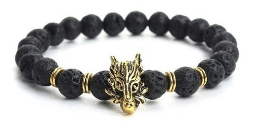 Pulsera Unisex Piedra Lava Piedra Volcánica Dragón