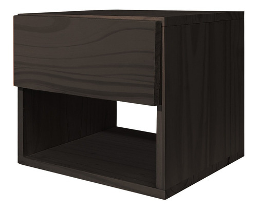 Mesa De Luz Flotante Moderna Mesita Con Estante Y Cajon Sajo