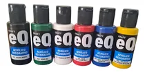 Comprar Pack 6 Pinturas Eq  Acrílicas Para Telas 50cc