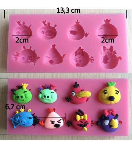 Moldes De Silicona Angry Birds Fondant O Ceramira En Frio