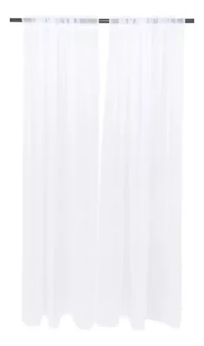 ANGELES DEL HOGAR Set de Cortinas Visillo tipo Velo - 2 Paños - Color Blanco