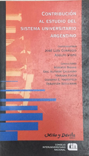 Imagen 1 de 1 de Contribución Al Estudio Del Sistema Universitario Argentino
