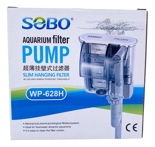 Sobo Wp-628h Filtro Cascada Slim 400l/h Para 30-70l Acuario