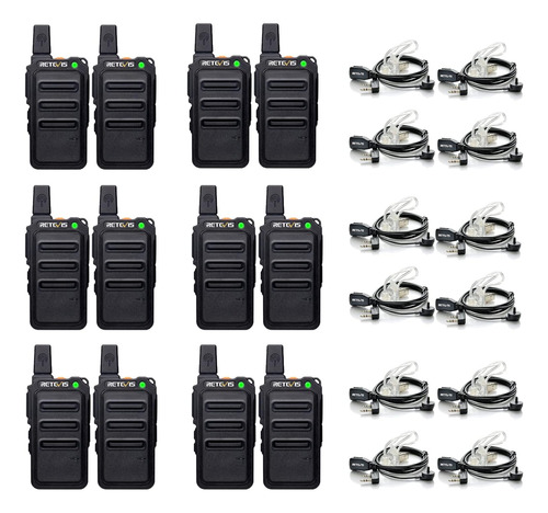 Retevis Rt19 Walkie Talkie Con Auricular,mini Radio De Comun