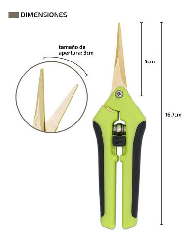 Imagen 4 de 6 de Tijeras De Podar Herramienta Para Jardin Profesional Y Recta