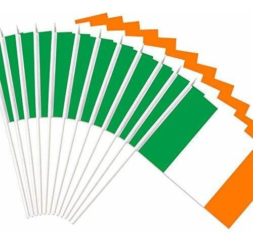 Anley Bandera De Palo De Irlanda, Mini Bandera De Mano Nacio