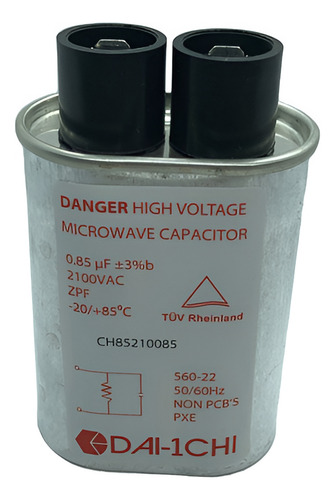 Condensador Capacitor Para Hornos Microondas 0.85 Mf 2100va