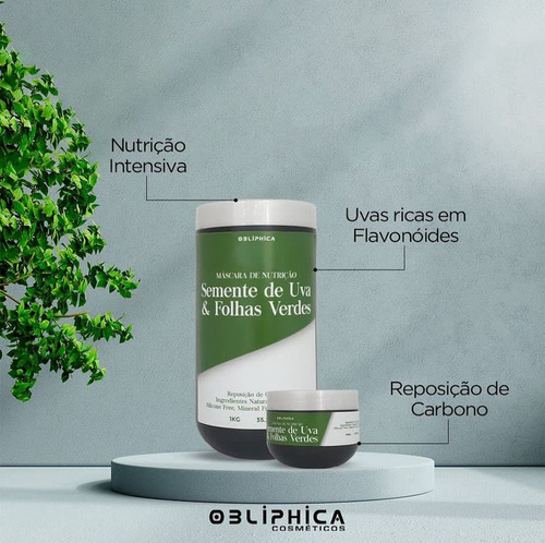 Shampoo Semente De Uva E Folhas Verdes Nutrição Obliphica 1l