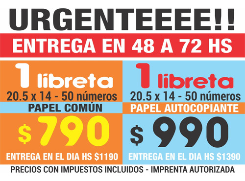Facturas Boletas Urgente En El Dia Imprenta Autorizada