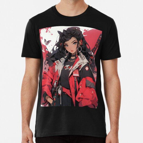 Remera Hermosa Chica Kawaii Anime Samurai Techwear Algodon P