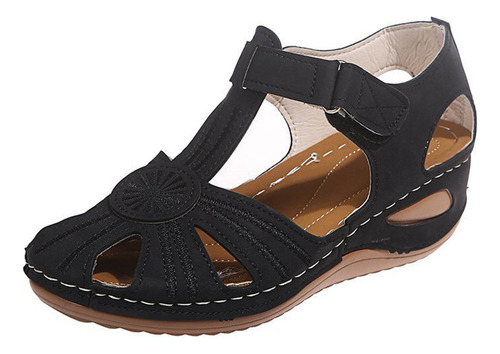 Sandalias Cómodas De Mujer Con Tacón Inclinado Zapatos De