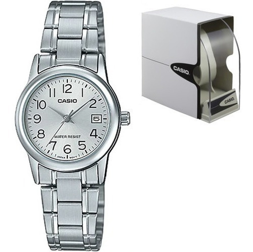 Reloj Casio Dama Ltpv002 Plata Acero Inoxidable Fechador  