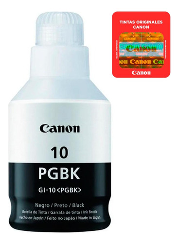Botella De Tinta Canon Negro Gi-10 Pgbk 170ml