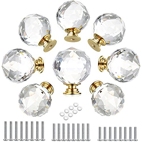 Pack De 8 Pomos Para Cajones De Cristal Con Forma De Diamant