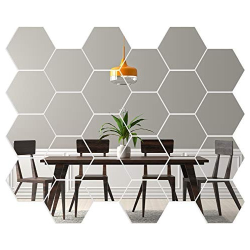 Espejo Hexagonal Pack Kit 12 Uni. Decoracion Oferta!