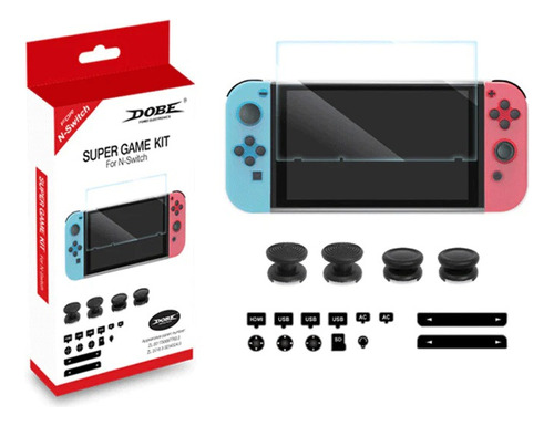 Kit Protector Anti Polvo Nintendo Switch Lamina Mica + Goma