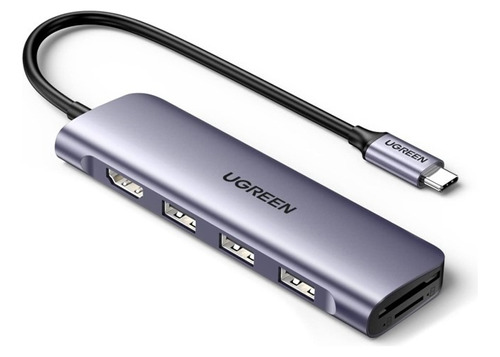 Adaptador 6 En 1 Ugreen Usb-c A Usb-a 3.0 Hdmi 4k Sd/tf