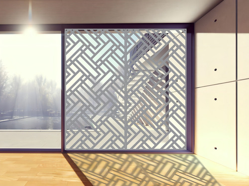 Celosía Panel Decorativo De Pvc Cdmx Para Exteriores E Interiores 120 Cm X 240 Cm X 6 Mm División De Espacios, Resistente Al Agua, Auto Extinguible (gris)