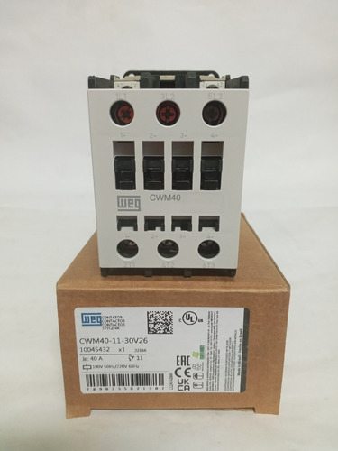 Contator Weg Cwm40-11-30v26 40a 3p 220v 1na+1nf