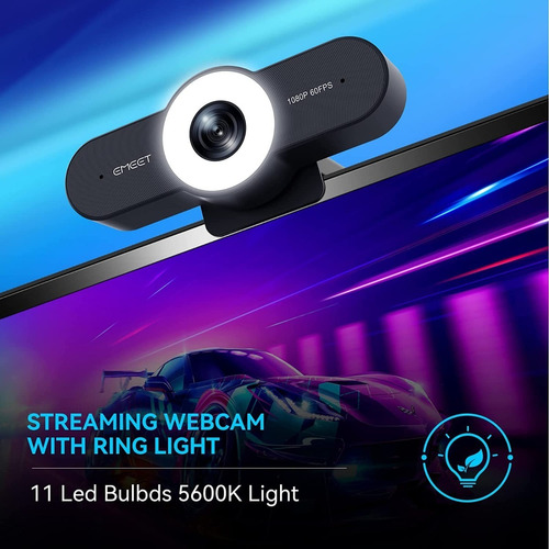Cámara Webcam Emeet C970l 60fps  Video Conferencia Con Led