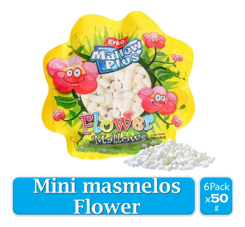 Mini Masmelos Pequeños Mallow Plus Flower Erko X 6 Uds