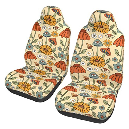 Fundas De Asiento Boho Retro De Setas Vehículos Automã...