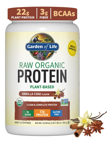 Polvo De Proteina Vegana Organico Con Vitaminas Y Probiotico