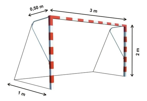 Imagen 2 de 10 de 2 Red Arco Papi Futbol Infantil Familiar 3x2m Rombo15cm2,3mm