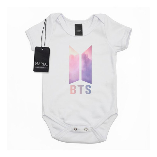 Body Bebe Manga Corta Bts Dibujo Art Logo - Mubt2