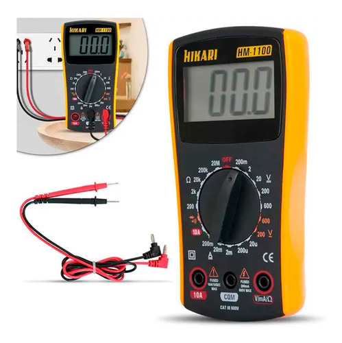 Multímetro Digital Hikari Hm-1100 Profissional Visor Lcd