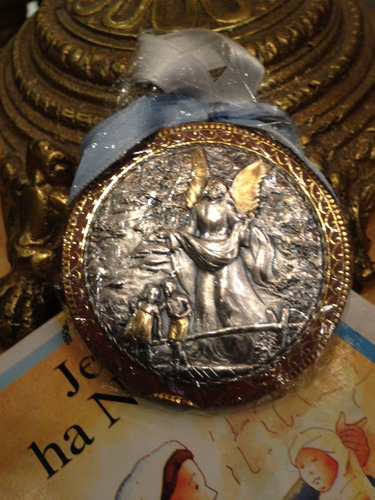 Liquidacion Medallon Cuna De Arte Sacro Con Angel De Guarda