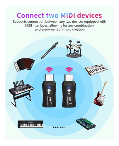 * Sistema De Guitarra Inalámbrico Midi Recargable Y