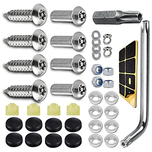 Juego De Tornillos Antirrobo Placa De Matrícula, Kit D...