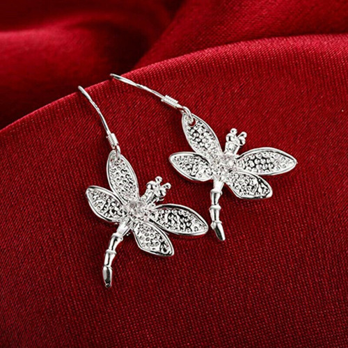 Pendientes Sencillos De Plata 925 Bañados En Blanco De Moda